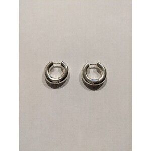 J Crew Minimalist Putty Huggie Hoop Earrings Chic Women Everyday Jewelry Silver